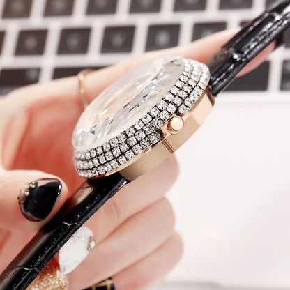 Luxurious White Rhinestone Women Watch 50Mm