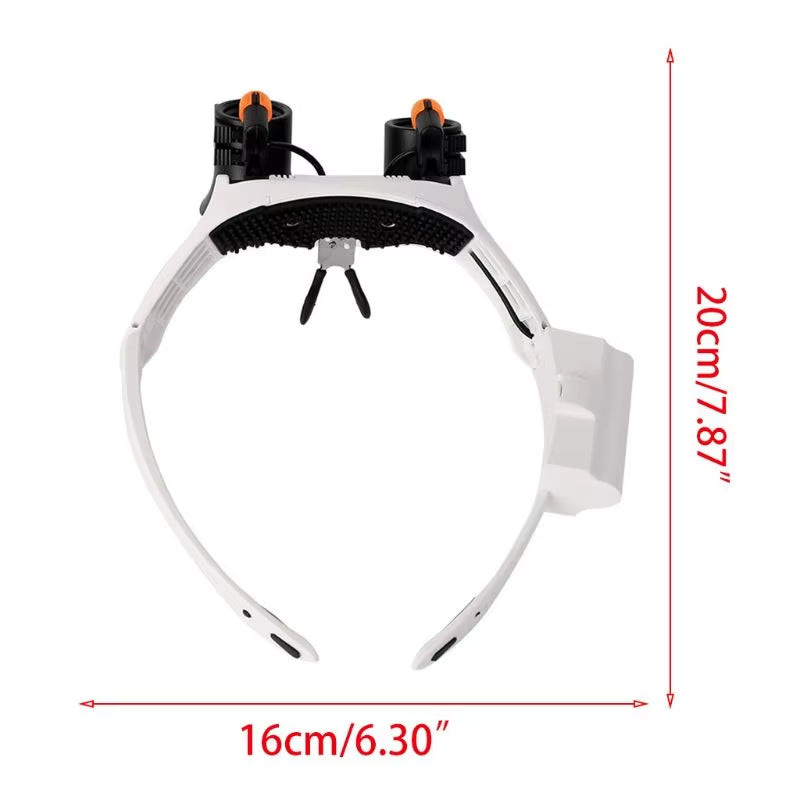 Jeweller Headband Magnifier Led Light Glasses 334477