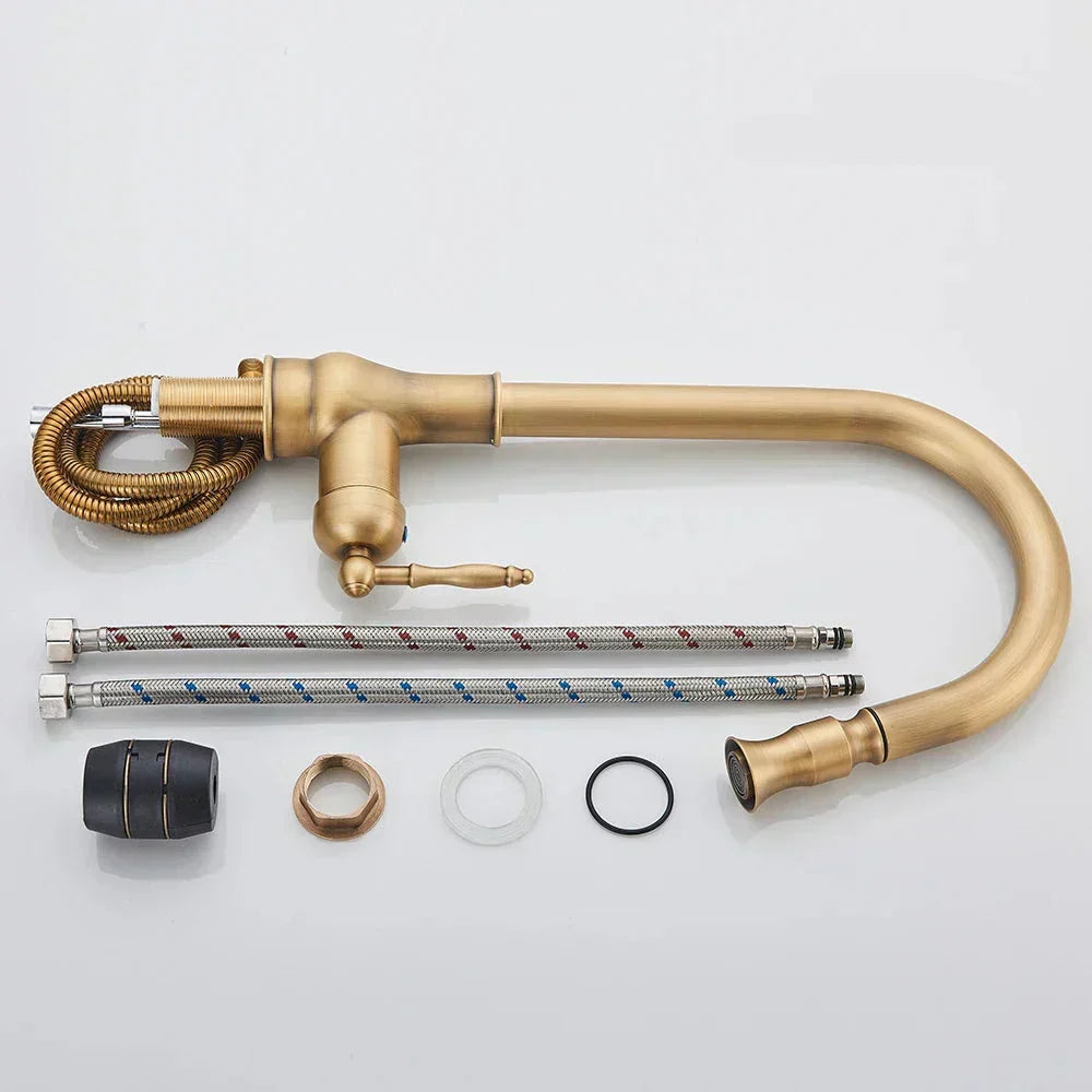 Vintagetap Antique Brass Kitchen Tap – Retro Style Mixer Faucet With Swivel Spout 10128629530902-1
