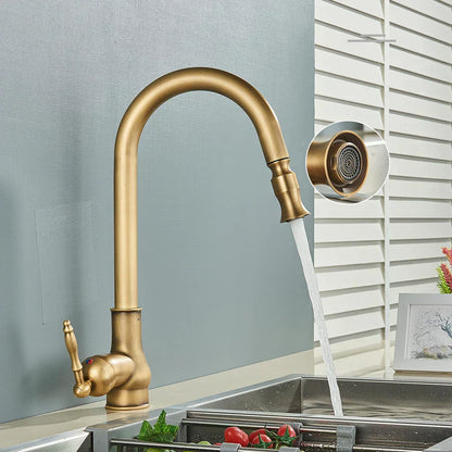 Vintagetap Antique Brass Kitchen Tap – Retro Style Mixer Faucet With Swivel Spout 10128629530902-1
