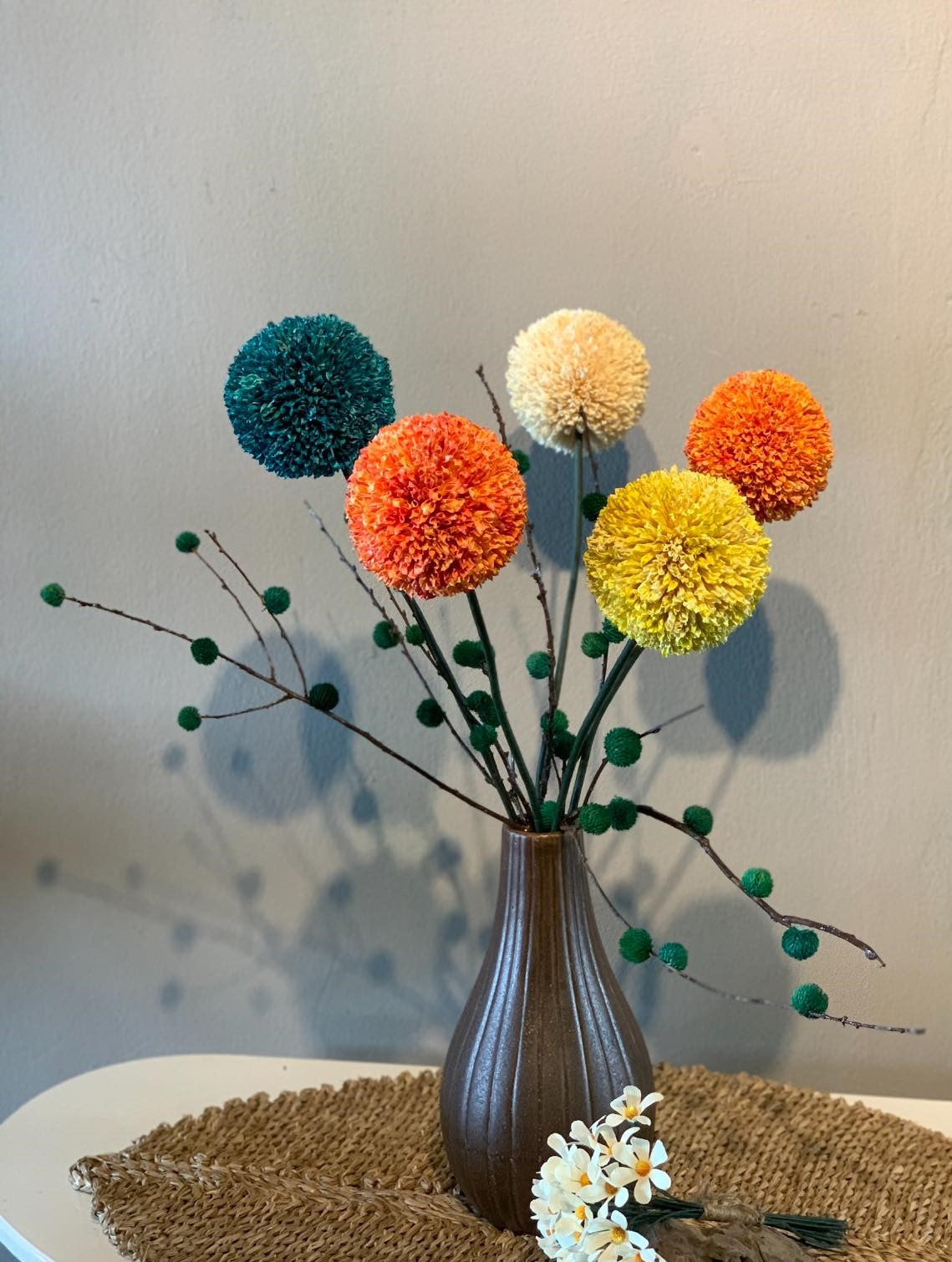 Handcrafted Ping Pong Flowers Symbolizing Good Luck