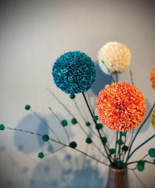 Handcrafted Ping Pong Flowers Symbolizing Good Luck