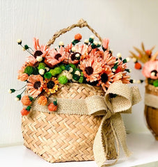 Handmade Corn Husk Flower Arrangement - Adorably Charming