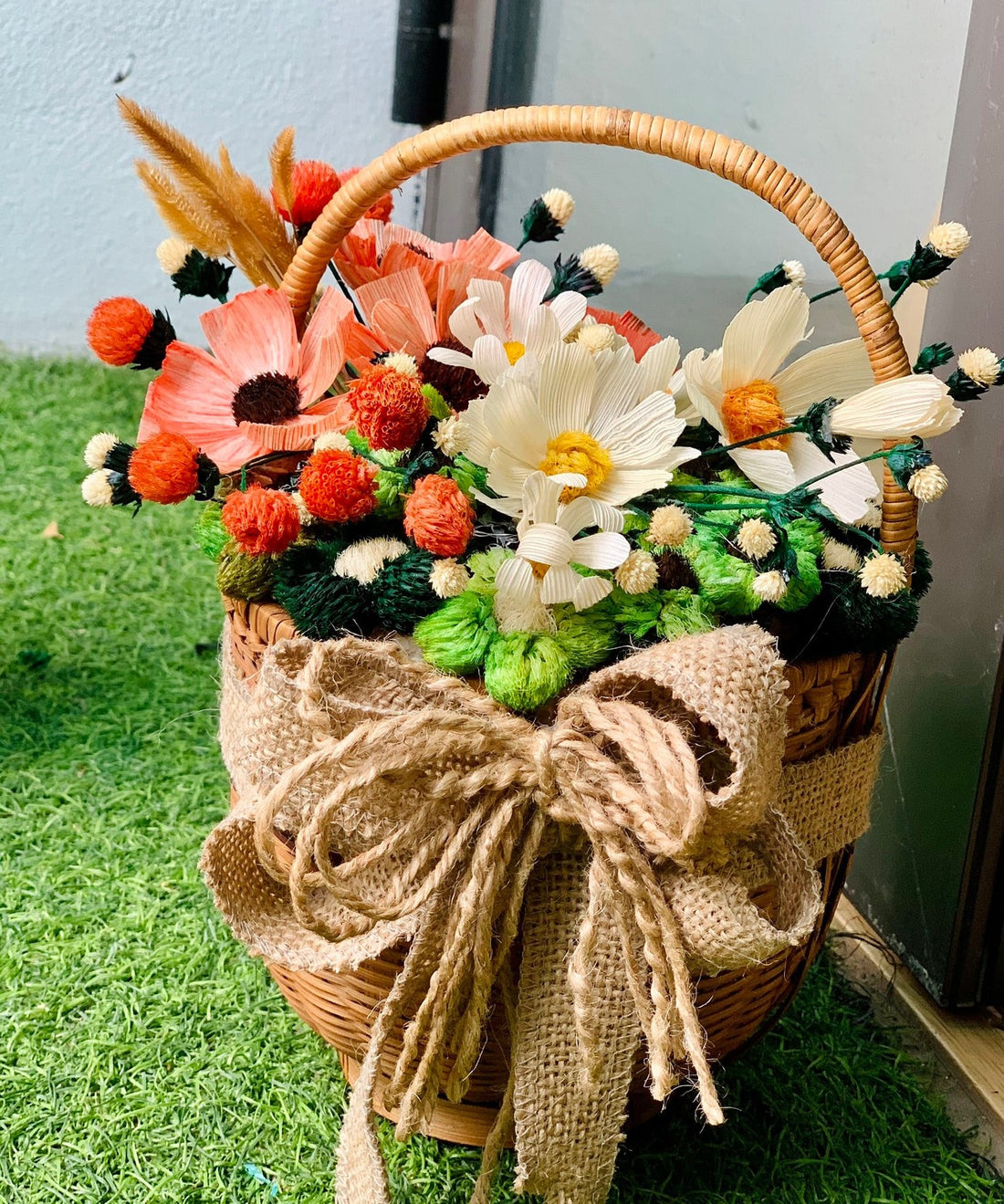 Handmade Corn Husk Flower Arrangement - Adorably Charming handmade-07