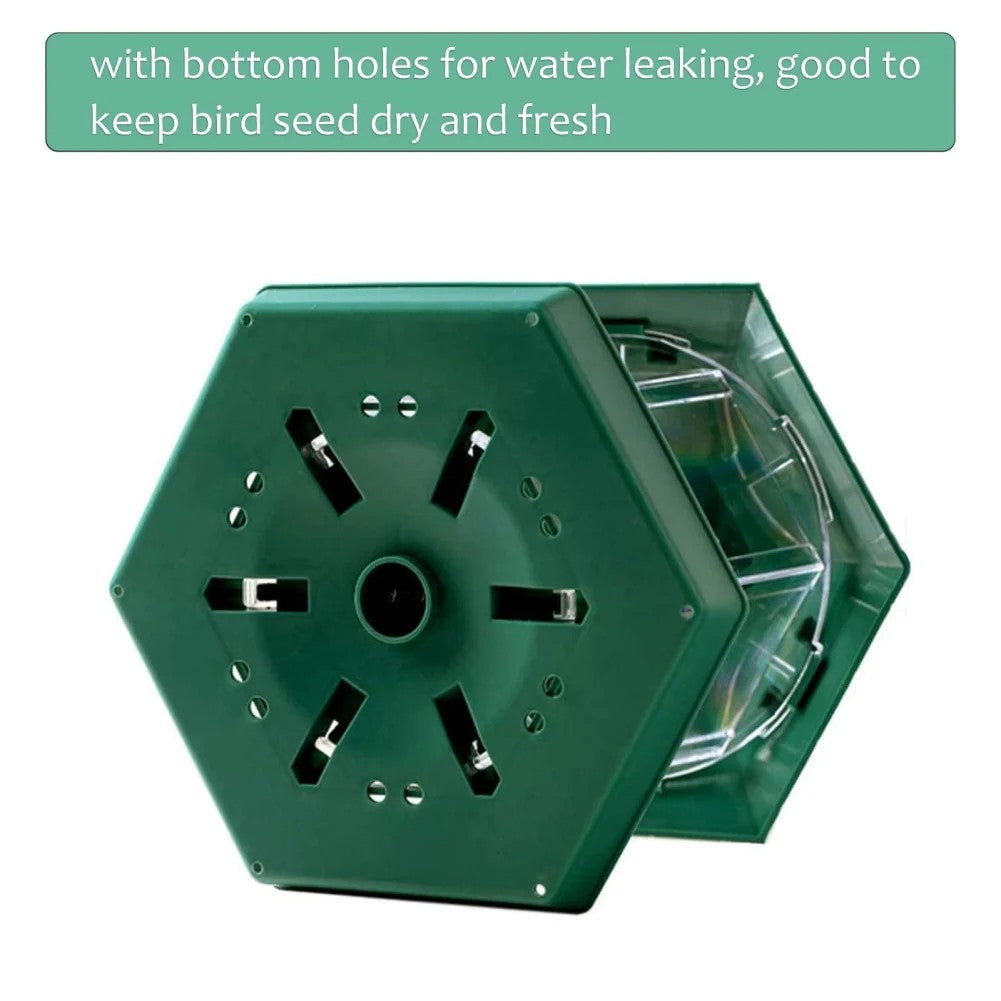 Hanging Bird Feeder Copper Roof Weather Resistant Design