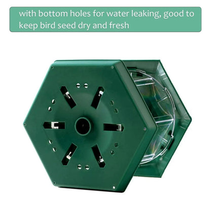 Hanging Bird Feeder Copper Roof Weather Resistant Design