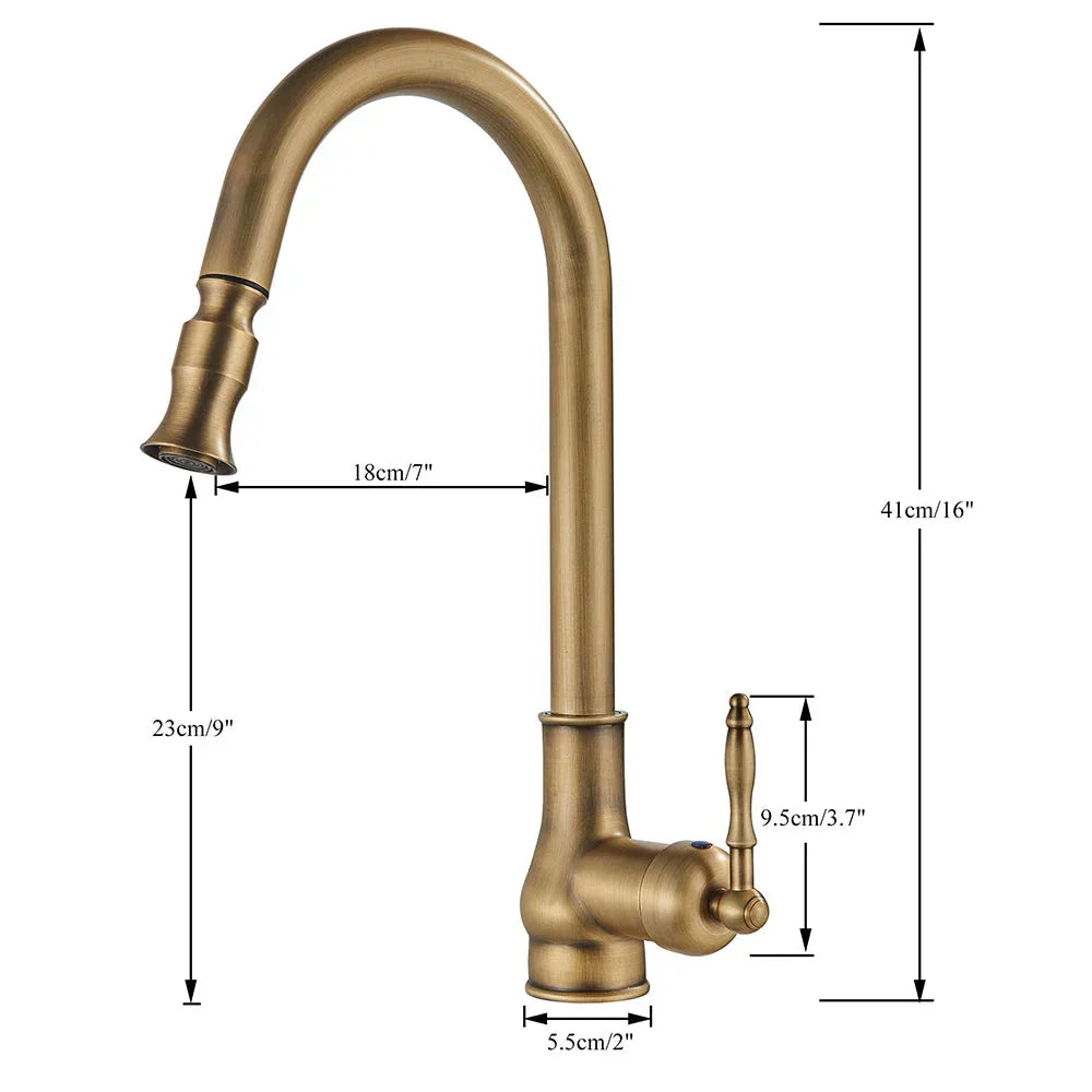 Vintagetap Antique Brass Kitchen Tap – Retro Style Mixer Faucet With Swivel Spout 10128629530902-1