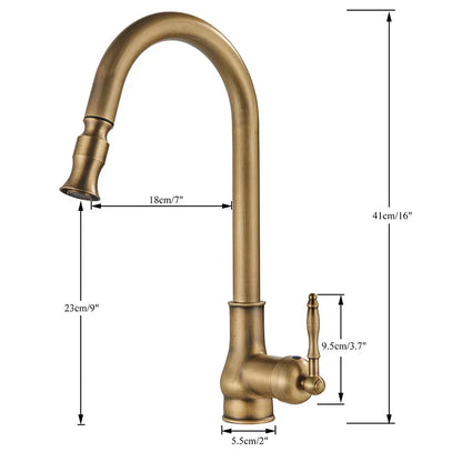 Vintagetap Antique Brass Kitchen Tap – Retro Style Mixer Faucet With Swivel Spout 10128629530902-1