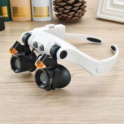 Jeweller Headband Magnifier Led Light Glasses 334477