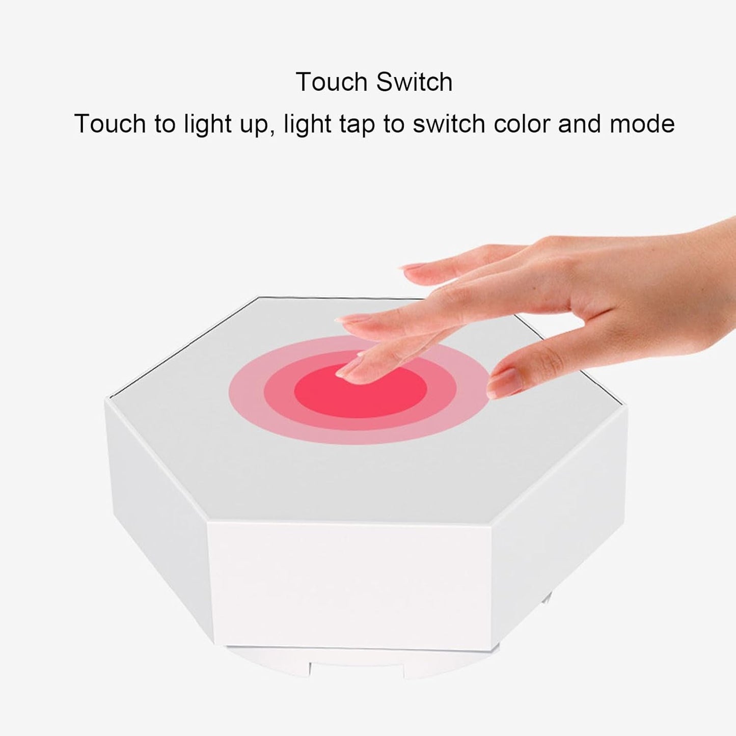 Hexagon Shaped RGB Tap Touch LED Lights (Pack 3) 8142332362952-al