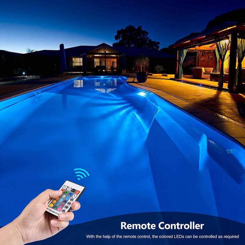 High-Power Led Pool Lights Remote Rgb Color Changing - Waterproof Underwater Lights