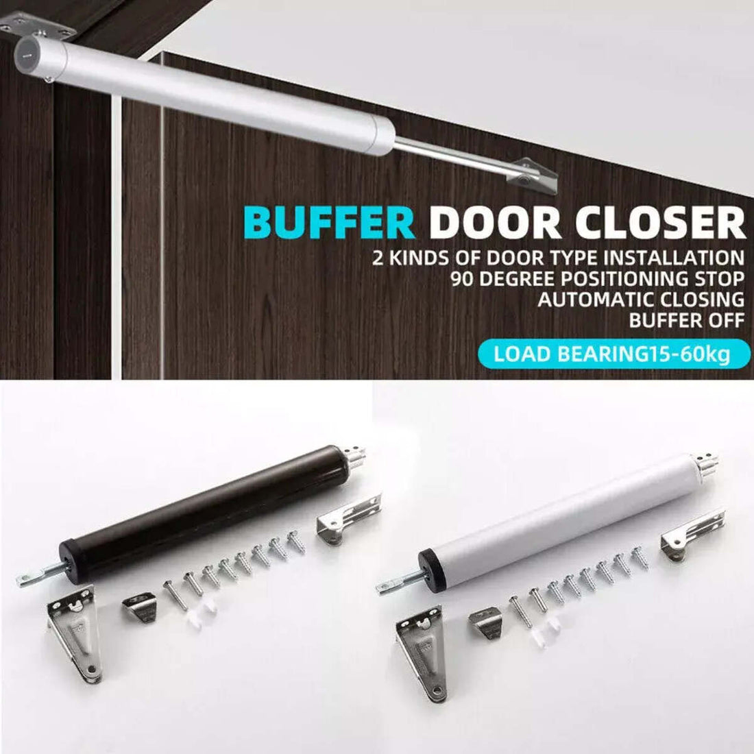 Hydraulic Automatic Door Closer - Heavy Duty, Quiet, Aluminum Alloy 1005007360984321_brown