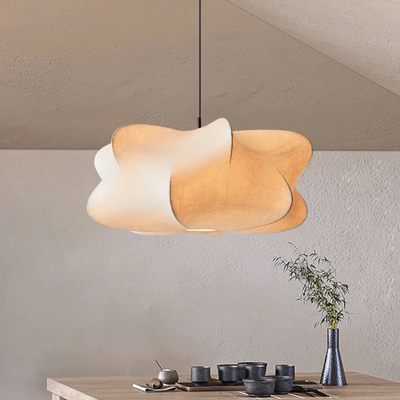 Wabi Sabi Japanese Style Silk Hanging Pendant Lamp 9957105271130-1