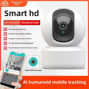 Smart Indoor Pan-Tilt Home Security Camera, 1080P Hd Dog Camera W/Night Vision, Motion Detection For Baby & Pet Monitor, Cloud & Sd Card Storage