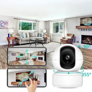 Smart Indoor Pan-Tilt Home Security Camera, 1080P Hd Dog Camera W/Night Vision, Motion Detection For Baby & Pet Monitor, Cloud & Sd Card Storage