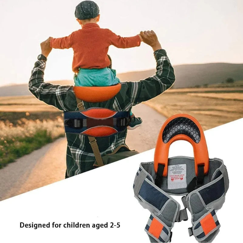 Kids Shoulder Carrier Saddle With Ankle Straps For Travel 2-5 Years Old