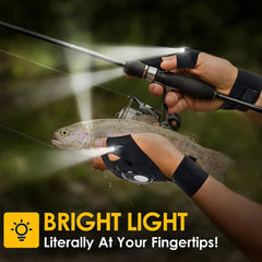 Waterproof Led Fingerless Gloves For Work, Cycling, And Camping