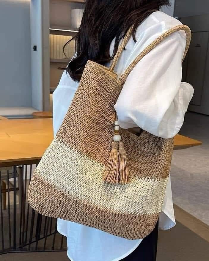 Large Handwoven Straw Bag For Women