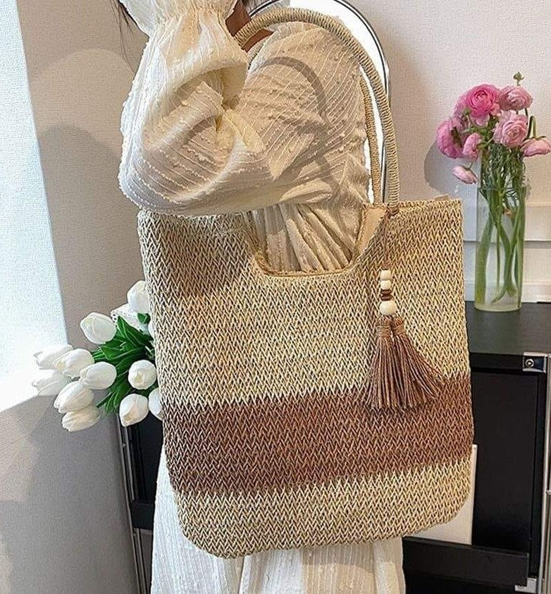 Large Handwoven Straw Bag For Women