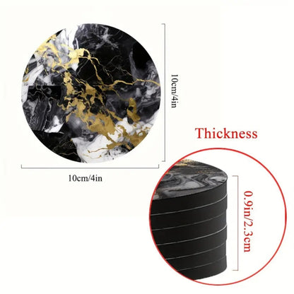 Luxury Marble Effect Drink Coasters | 5Pcs Set 9747964690718-1