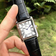 Luxury Men's Square Calendar Quartz Watch Waterproof 34mm