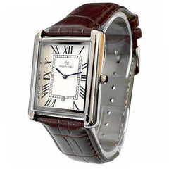 Luxury Men's Square Calendar Quartz Watch Waterproof 34mm