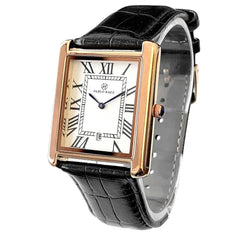 Luxury Men's Square Calendar Quartz Watch Waterproof 34mm