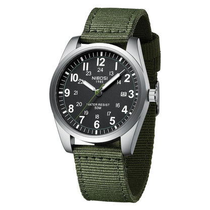 Military Nylon Band Luminous Quartz Sports Watch 40mm