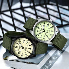Military Nylon Band Luminous Quartz Sports Watch 40mm