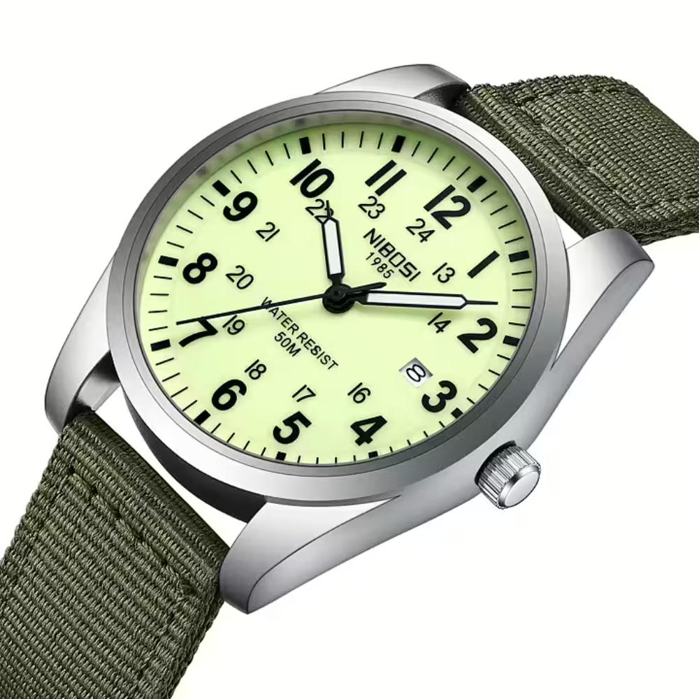 Military Nylon Band Luminous Quartz Sports Watch 40mm