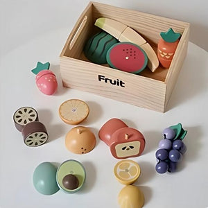 Mini Montessori Market Food Basket Set - Educational Pretend Play Toy For Kids