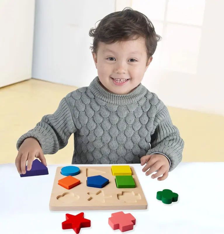 Montessori Shape Puzzle – Engaging Wooden Educational Toy For Toddlers