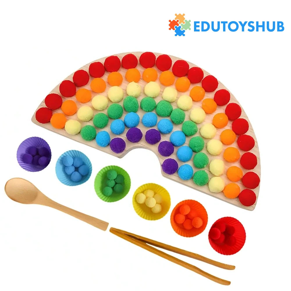 Wooden Peg Board Beads Game Color Sorting Toys