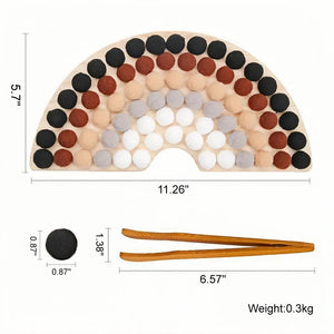 Wooden Peg Board Beads Game Color Sorting Toys