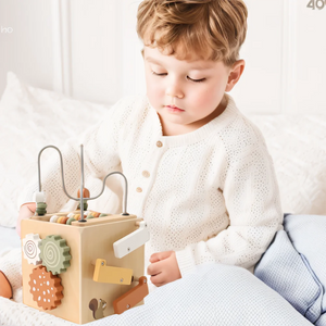 Multi-Sensory Wooden Learning Cube For Toddlers