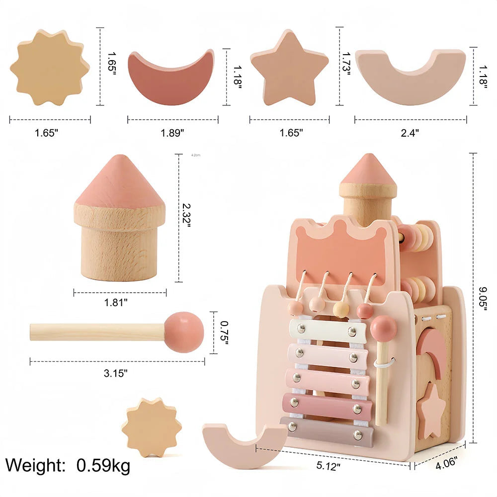 Multifunctional Wooden Toy Castle