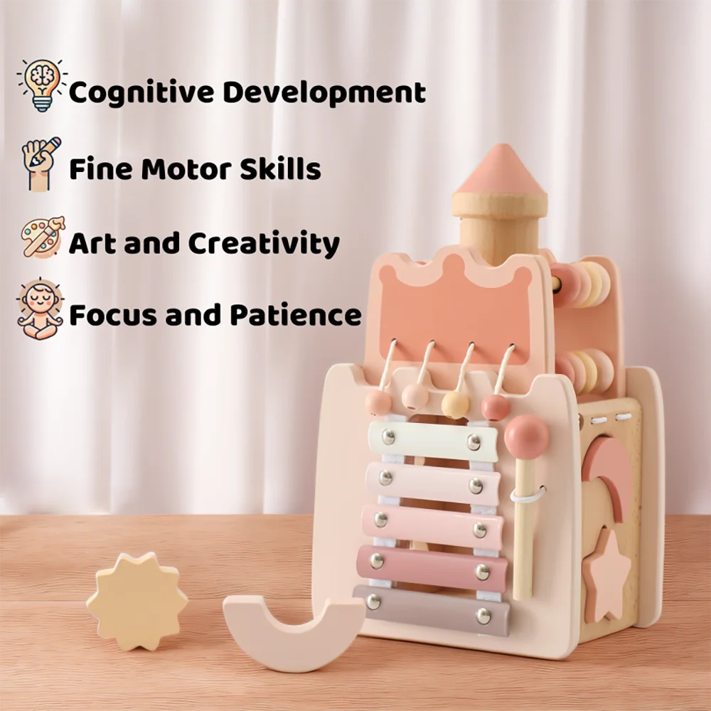 Multifunctional Wooden Toy Castle