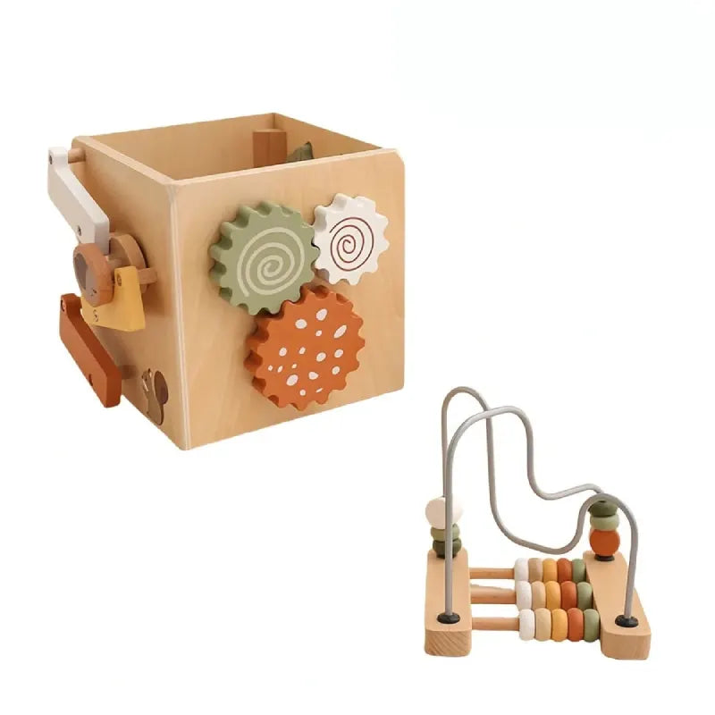 Multi-Sensory Wooden Learning Cube For Toddlers