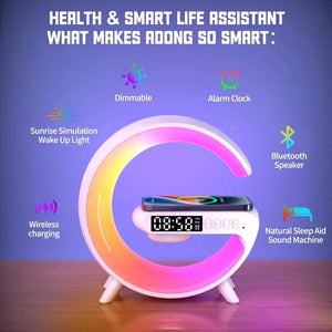 Multifunction Wireless Charger Pad Stand Speaker Tf Rgb Night Light 15W Fast Charging Station For Phones