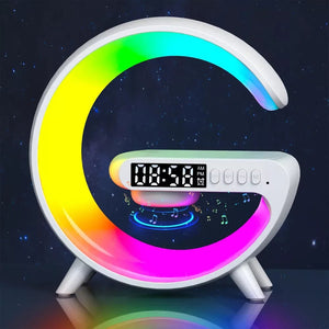 Multifunction Wireless Charger Pad Stand Speaker Tf Rgb Night Light 15W Fast Charging Station For Phones