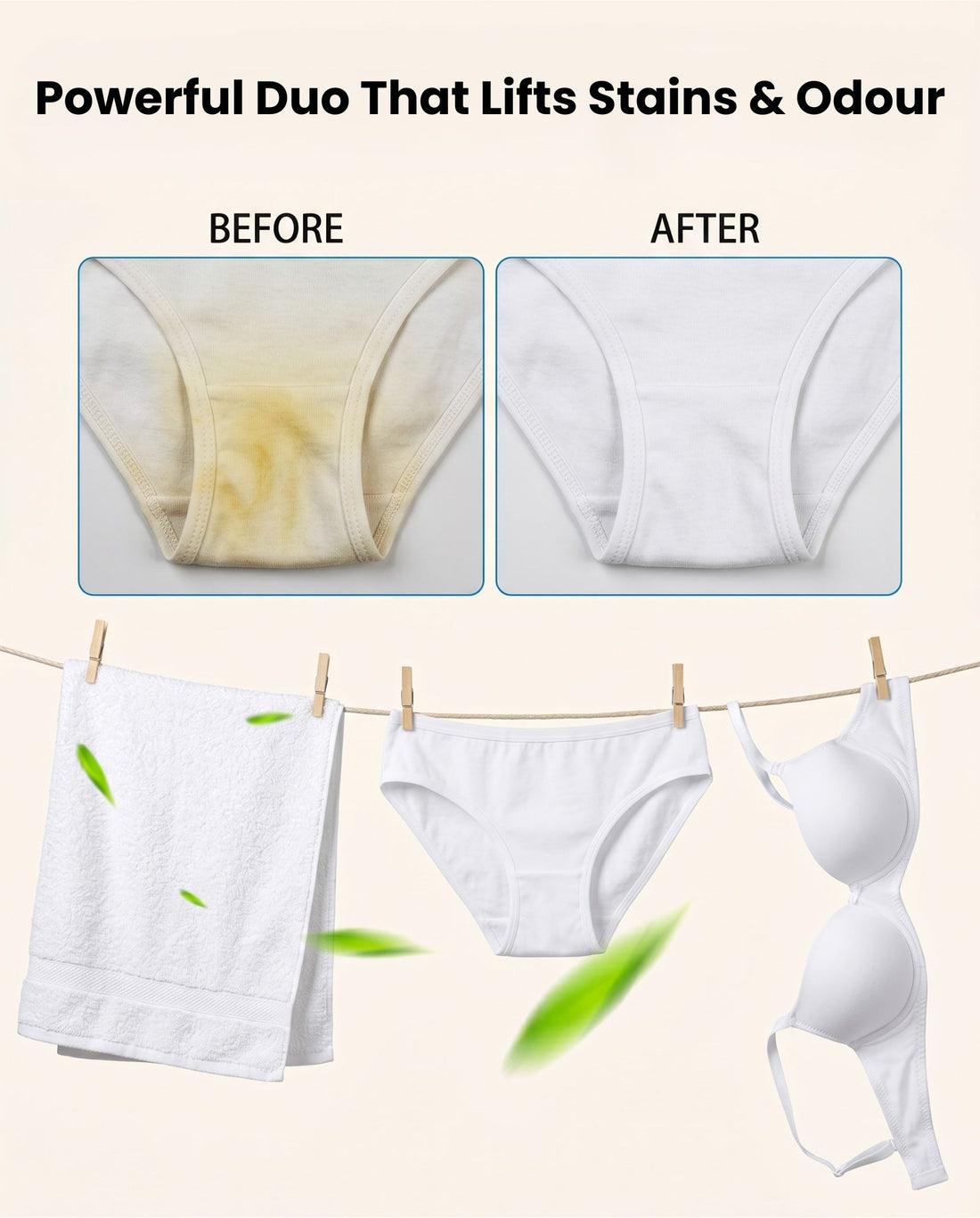 Combo Antibacterial Deodorising Laundry Sheets + Enzyme Underwear Stain Remover