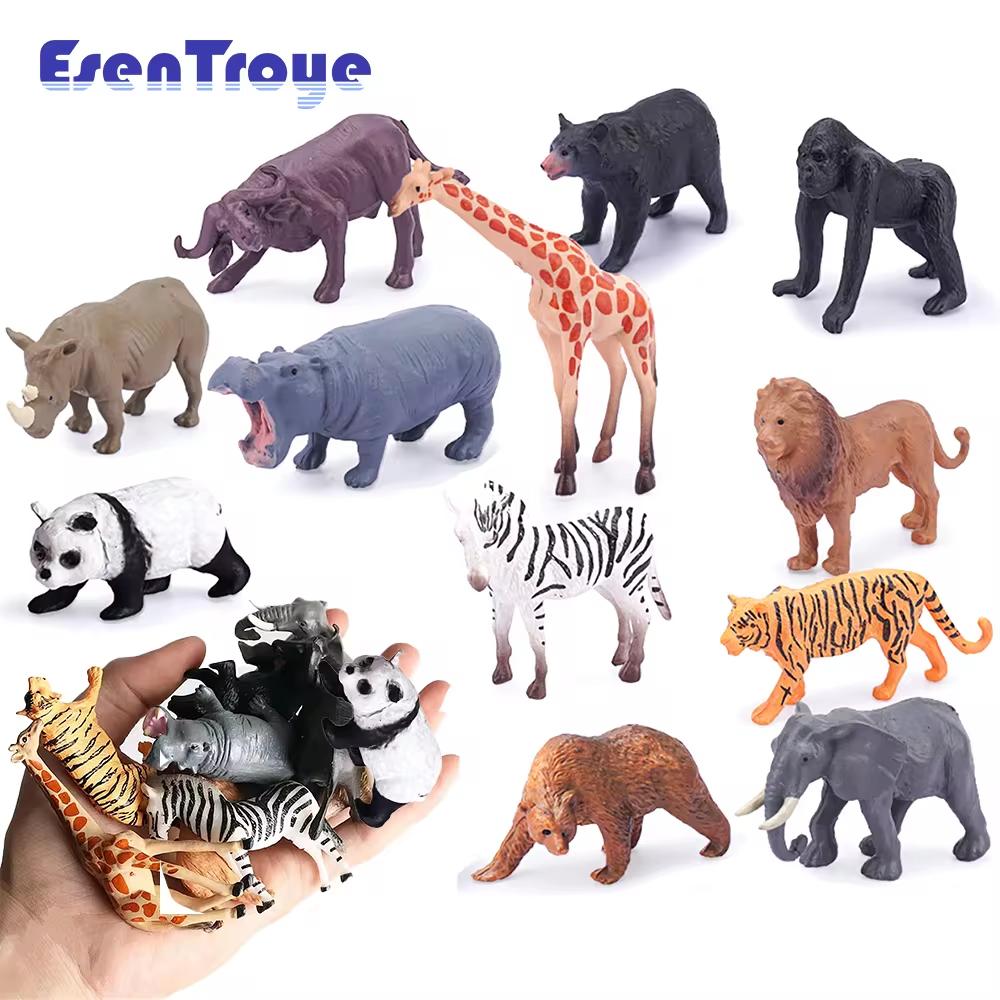 Realistic Safari Animal Figurines - Mini Farm & Woodland Models For Kids Party