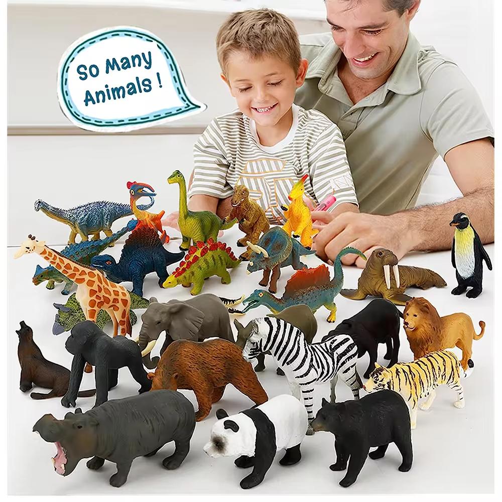 Realistic Safari Animal Figurines - Mini Farm & Woodland Models For Kids Party