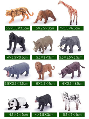 Realistic Safari Animal Figurines - Mini Farm & Woodland Models For Kids Party