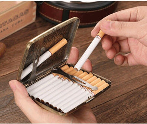 Retro Pure Copper Hand-Carved Cigarette Case For 20 Cigarettes Peaky Blinders