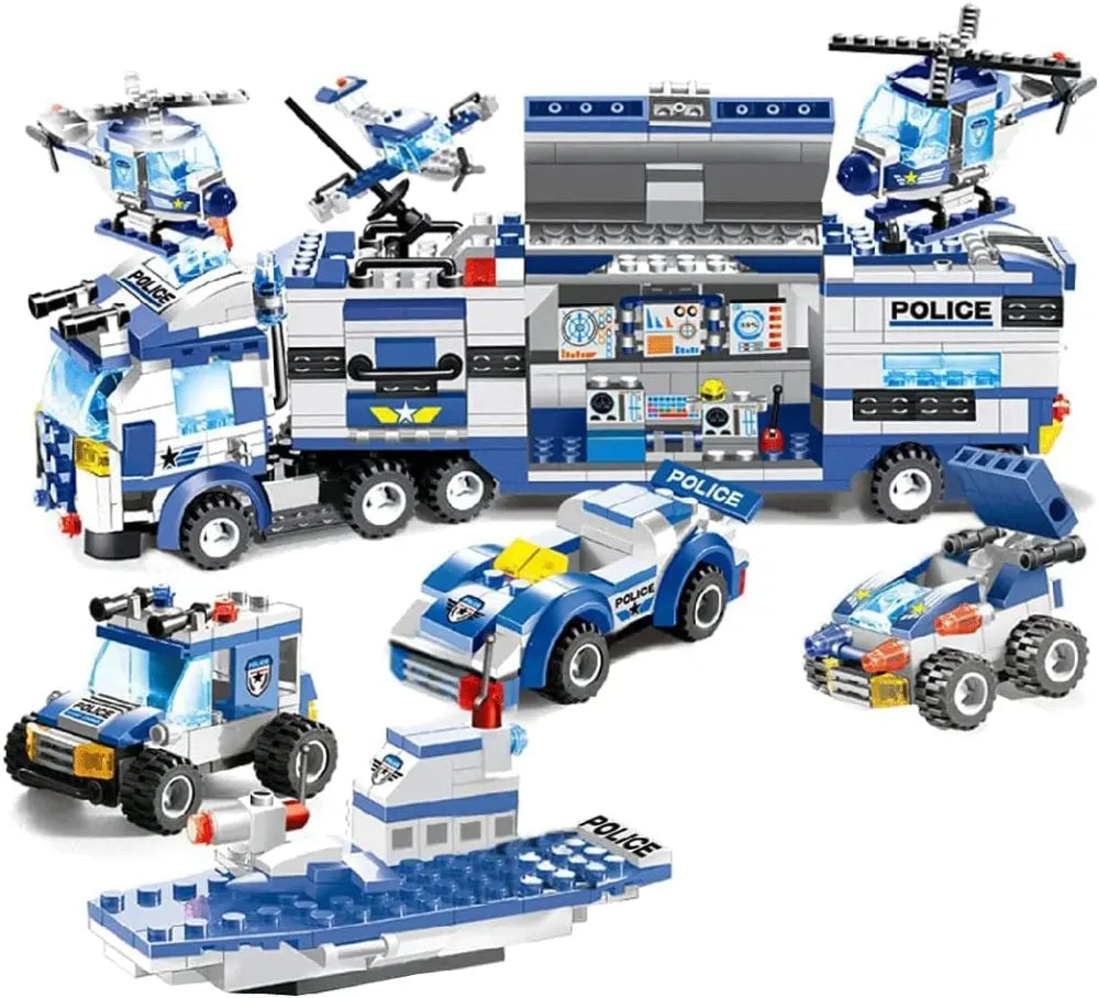 8-In-1 Robot Aircraft Car City Police Swat Building Block