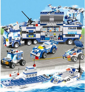 8-In-1 Robot Aircraft Car City Police Swat Building Block