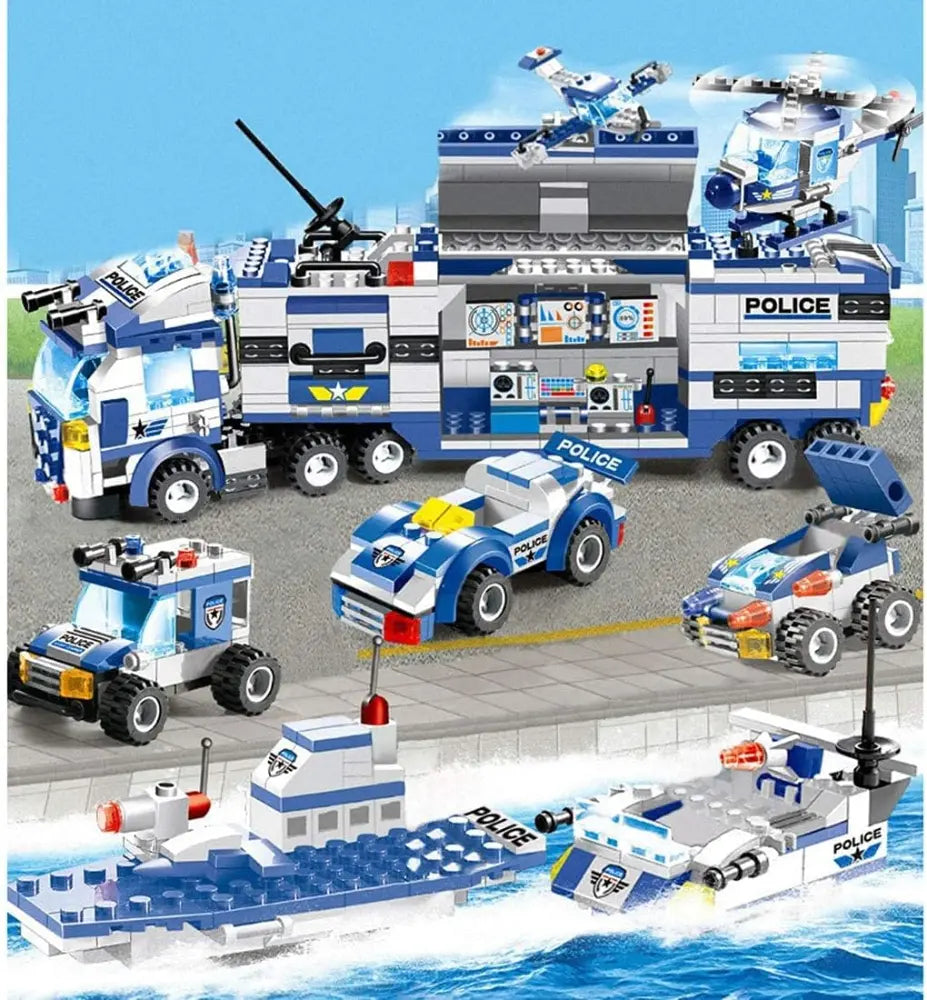 8-In-1 Robot Aircraft Car City Police Swat Building Block