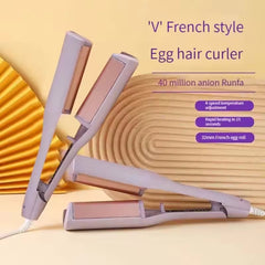 Foldable LCD 3-Barrel Ceramic Hair Curler for Waves