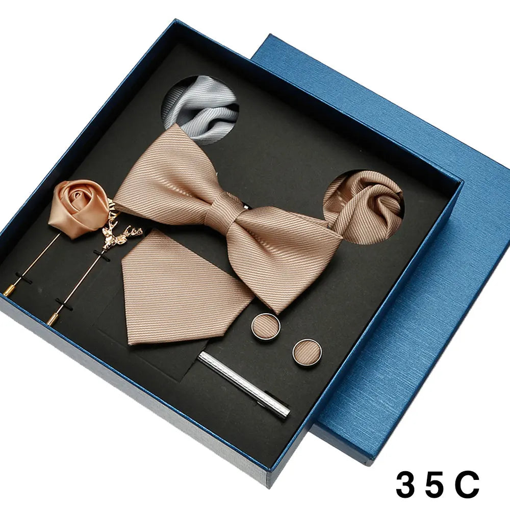 Valentines Gifts For Him Solid Neck Tie Set With Accessories
